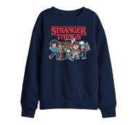 Stranger Things Cartoon Group Sudadera Infantil, Negro, 12-13 A