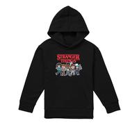 Stranger Things Cartoon Group Youth Kids Boy Girls Pull-Over Hoodie, Negro, 9-11 A