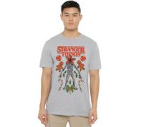 Stranger Things Christmas Demogorgon, Dice, Canes and Cookies T Shirt, Athletic Heather Camiseta, Gris, 3XL Unisex Adulto