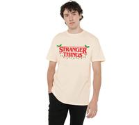 Stranger Things Christmas Logo Unisex T Shirt, Natural, XXX-Large