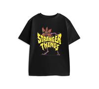 Stranger Things Demogorgon - Camiseta de manga corta unisex para niños, cuello redondo, color negro, ideal para uso casual, producto oficial