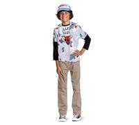 Stranger Things Disfraz de Dustin para niños y adolescentes, con licencia oficial de Disguise, incluye camisa con camiseta y gorra de imitación Hellfire Club, para edades de 7 a 8, 10 a 12 y 14 a 16