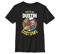 Stranger Things Dustin Costume-Camiseta de Manga Corta, Negro, Talla única Unisex niños