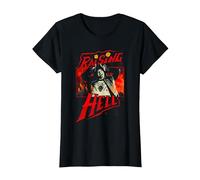 Stranger Things Eddie Munson Raising Hell Camiseta, Mujer, Negro, XS