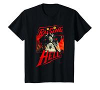 Stranger Things Eddie Munson Raising Hell Camiseta, Niños, Negro, 12 años