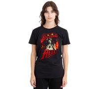 Stranger Things Eddie Munson Raising Hell Ladies T Shirt, Athletic Heather, X-Large