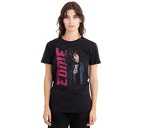 Stranger Things Eddie Neo Homage Ladies T Shirt, Black, Medium