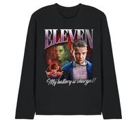 Stranger Things Eleven Homage Unisex Long Sleeve T Shirt, Black, Medium