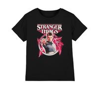 Stranger Things Eleven Lightning Poster Camiseta Infantil, Negro, 12-13 A