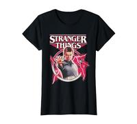 Stranger Things Eleven Lightning Poster Camiseta, Mujer, Negro, S