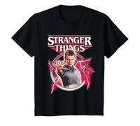 Stranger Things Eleven Lightning Poster Camiseta, Niños, Negro, 12 años