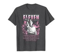 Stranger Things Eleven Poster Camiseta, Hombre, Jaspeado Oscuro, 4XL