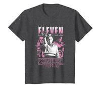Stranger Things Eleven Poster Camiseta, Niños, Jaspeado Oscuro, 12 años