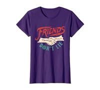 Stranger Things Friends Don't Lie Camiseta, Mujer, Morado, XS