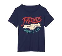 Stranger Things Friends Don't Lie Camiseta, Mujer Tallas Grandes, Azul Marino, 5XL Grande