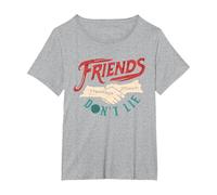 Stranger Things Friends Don't Lie Camiseta, Mujer Tallas Grandes, Gris Jaspeado, 2XL Grande