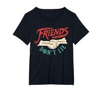 Stranger Things Friends Don't Lie Camiseta, Mujer Tallas Grandes, Negro, 4XL Grande