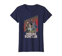 Stranger Things Friends Don't Lie Poster Camiseta, Mujer, Azul Marino, XL