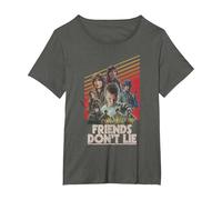 Stranger Things Friends Don't Lie Poster Camiseta, Mujer Tallas Grandes, Asfalto, 1XL Grande