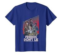 Stranger Things Friends Don't Lie Poster Camiseta, Niños, Azul Real, 12 años