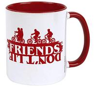 Stranger Things Friends don't lie Taza blanco-rojo