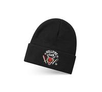 Stranger Things Gorro Unisex Things en Negro | Gorro de Invierno de Punto con Logotipo Bordado Hellfire Club para Hombres y Mujeres | Gorro cálido de Talla única para Adultos