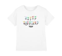 Stranger Things Happy Birthday Lights Camiseta Infantil, Blanco, 12-13 A