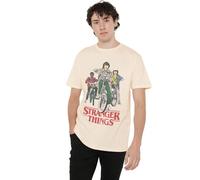 Stranger Things Hawkins Bike Riders Unisex T Shirt, Natural, XXXX-Large