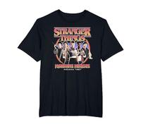 Stranger Things Hawkins Heroes Group 1987 Camiseta, Hombre Tallas Grandes, Negro, 6X Alto