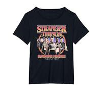 Stranger Things Hawkins Heroes Group 1987 Camiseta, Mujer Tallas Grandes, Negro, 1XL Grande