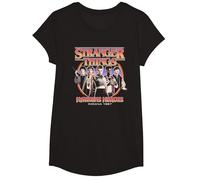 Stranger Things Hawkins Heroes Group 1987 Camiseta, Niñas, Negro, XS