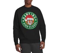 Stranger Things Hawkins High School Christmas Logo Unisex Sweatshirt, Black, XX-Large