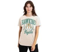Stranger Things Hawkins Tigers Mujer Camiseta Crudo S 100% algodón Vorne Bedruckt Regular