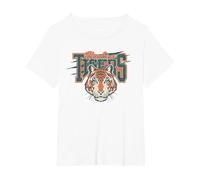 Stranger Things Hawkins Tigers Scratch Camiseta, Mujer Tallas Grandes, Blanco, 1XL Grande