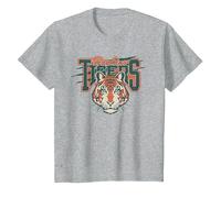 Stranger Things Hawkins Tigers Scratch Camiseta, Niños, Gris Jaspeado, 4 años