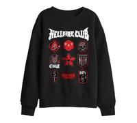 Stranger Things Hellfire Badges Kids Sweatshirt, Black, 9-11
