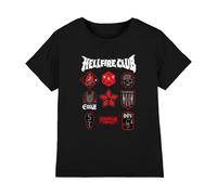 Stranger Things Hellfire Badges Kids T Shirt, Black, 9-11
