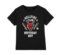 Stranger Things Hellfire Birthday Boy Inverted Kids T Shirt, Black, 9-11