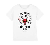 Stranger Things Hellfire Birthday Kid Camiseta Infantil, Blanco, 7-8 A