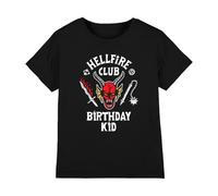 Stranger Things Hellfire Birthday Kid Inverted Kids T Shirt, Black, 12-13