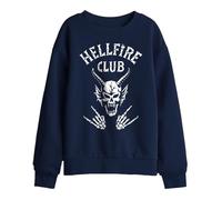 Stranger Things Hellfire Club Bones - Sudadera para niños, Jaspeado atlético, 12-13