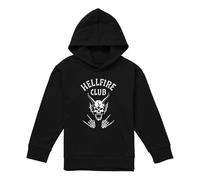 Stranger Things Hellfire Club Bones Youth Kids Boy Girls Pull-Over Hoodie, Black, 12-13