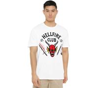 Stranger Things Hellfire Club Camiseta Unisex, Blanco, S