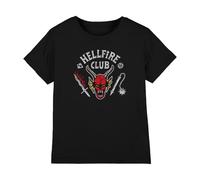 Stranger Things Hellfire Club Invert Camiseta Infantil, Negro, 7-8 A