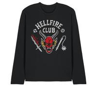 Stranger Things Hellfire Club Invert Unisex Long Sleeve T Shirt, Black, X-Large