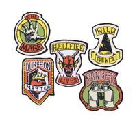 Stranger Things Hellfire Club - Juego de 5 parches de tela termoadhesivos - Parches coleccionables con licencia oficial con Will the Wise & Dungeon Master