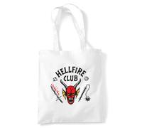Stranger Things Hellfire Club Logo Bolsa de viaje reutilizable para comestibles, Blanca