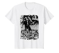 Stranger Things Hellfire Club Poster Camiseta, Niños, Blanco, 8 años