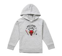 Stranger Things Hellfire Club Youth Kids Boy/Girls Pull-Over Hoodie, Athletic Heather, 7-8