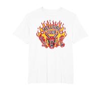 Stranger Things Hellfire Flames Camiseta, Hombre Tallas Grandes, Blanco, 3X Alto